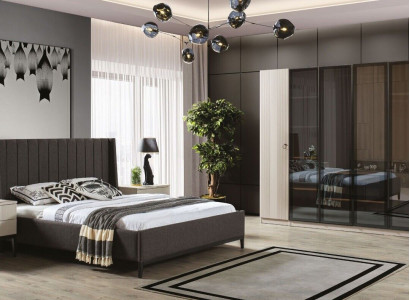 Bedroom Set Bed 2x Bedside tables Wardrobe modern furniture 4 pieces